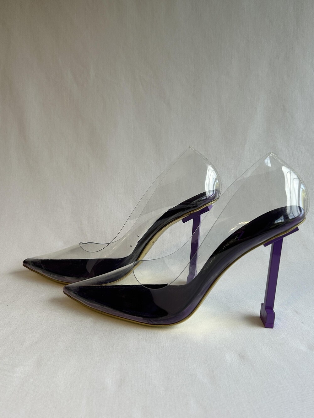 Jessica Rich Shoes Size 39 Clear PVC Purple Pointed Toe Heel